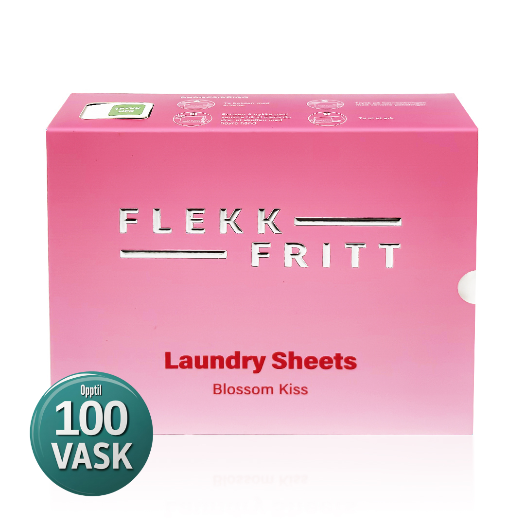 Flekkfritt vaskeark Blossom Kiss pakke på bord