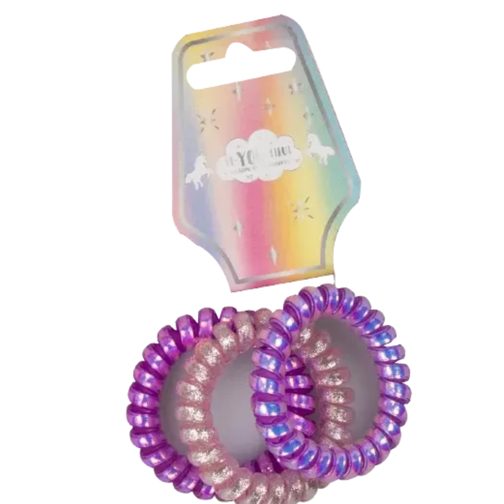 BE-YOU-TIFUL Rainbow Spiralhårstrikker til Barn 3pk Div.Typer