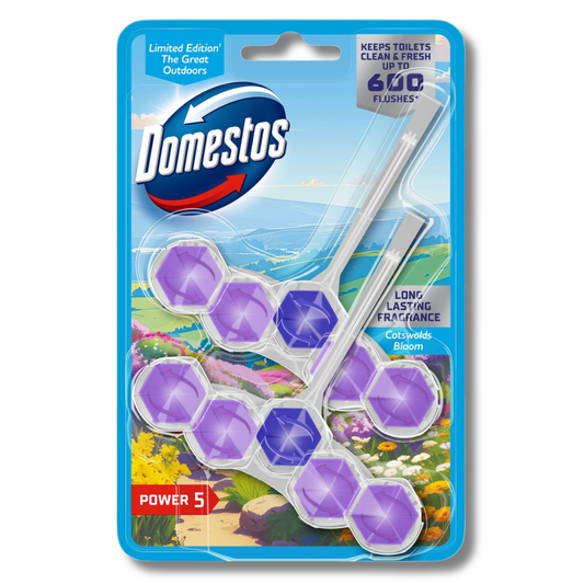 Domestos Power 5 Toilet Rim Block Cotswolds Bloom Limited Edition 2x50g