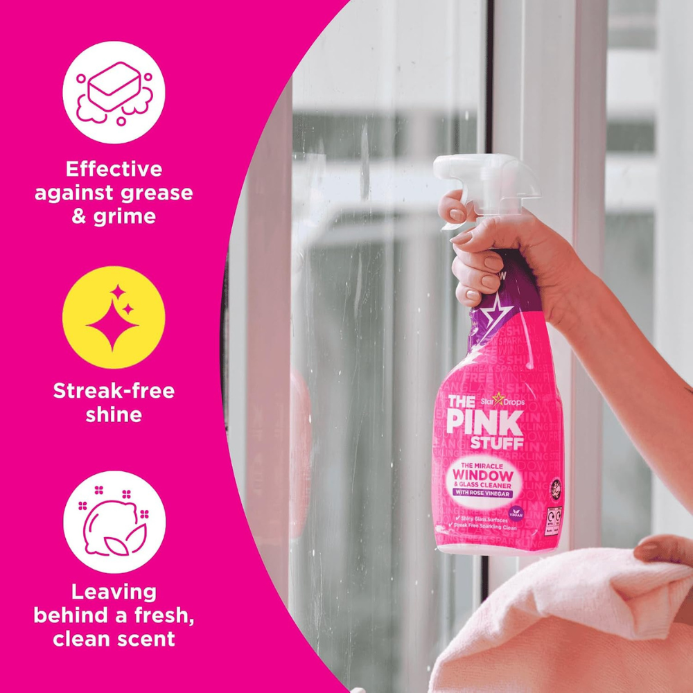 The Pink Stuff The Miracle Window & Glass Cleaning Kit 850ml