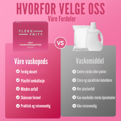 Flekkfritt 4 i 1 Vaskemiddel Pods Floral Swirl 40 stk