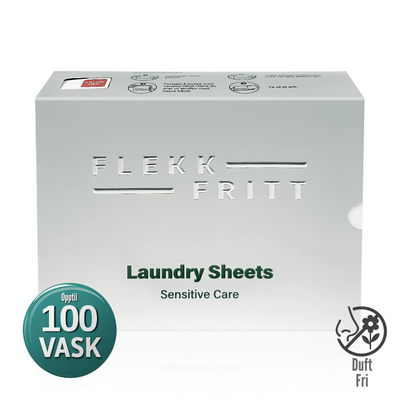 Flekkfritt Tøyvaskeark - Sensitive Care (Uten Duft) 50 ark opptil 100 vask