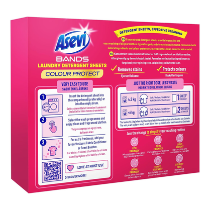 Asevi Bands Colour Protect Laundry Detergent Sheets 30pk