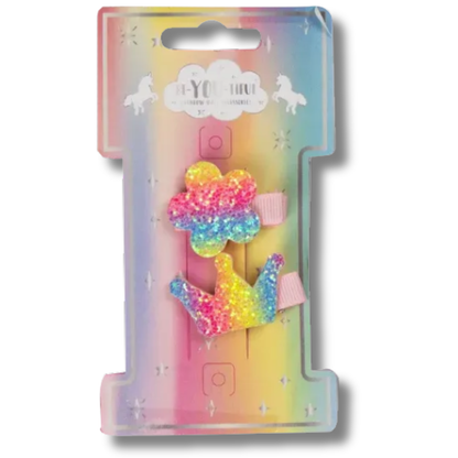 BE-YOU-TIFUL Rainbow Hårklips med Glitter til Barn
