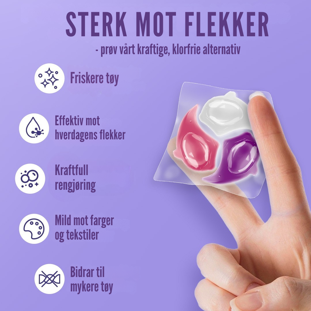 Flekkfritt 3 i 1 Vaskemiddel Pods Triple Bloom 40 stk