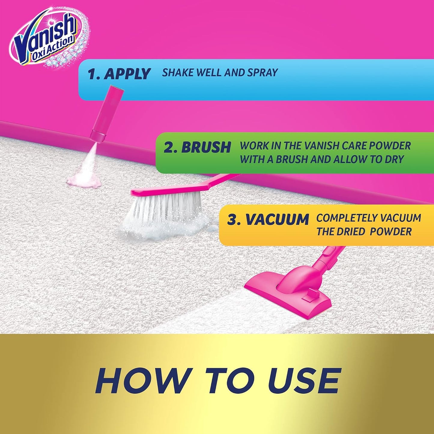 Vanish Carpet Care & Upholstery Vacuum Up Foam 600ml