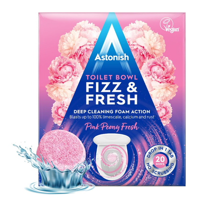 Astonish Fizz & Fresh Toilet Bowl Cleaner Tablets Peony Fresh 8pk