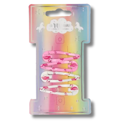 BE-YOU-TIFUL Rainbow Hårspenner med Glitter og Figurer til Barn 4pk