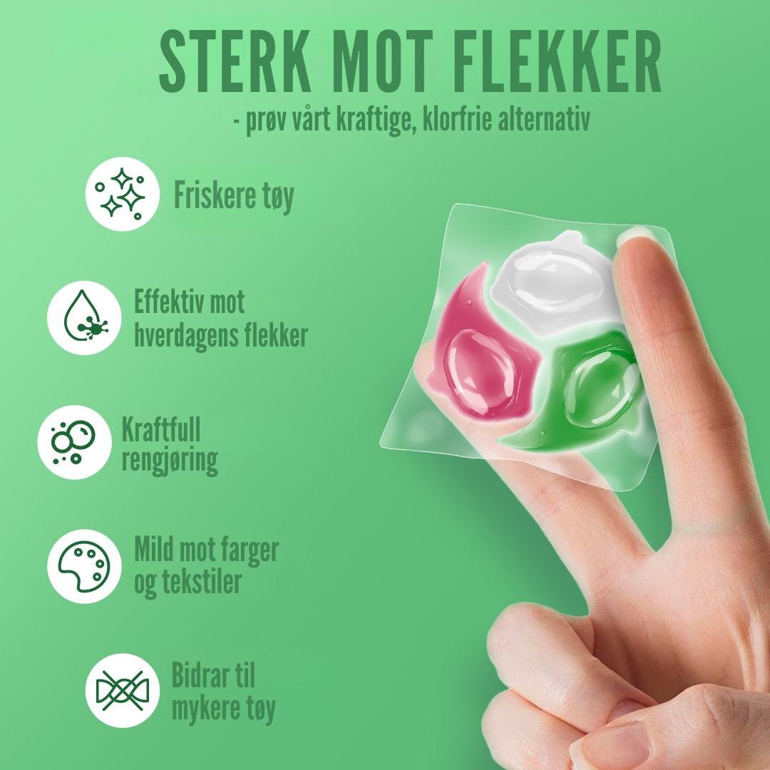 Flekkfritt 3 i 1 Vaskemiddel Pods Triflora 40 stk