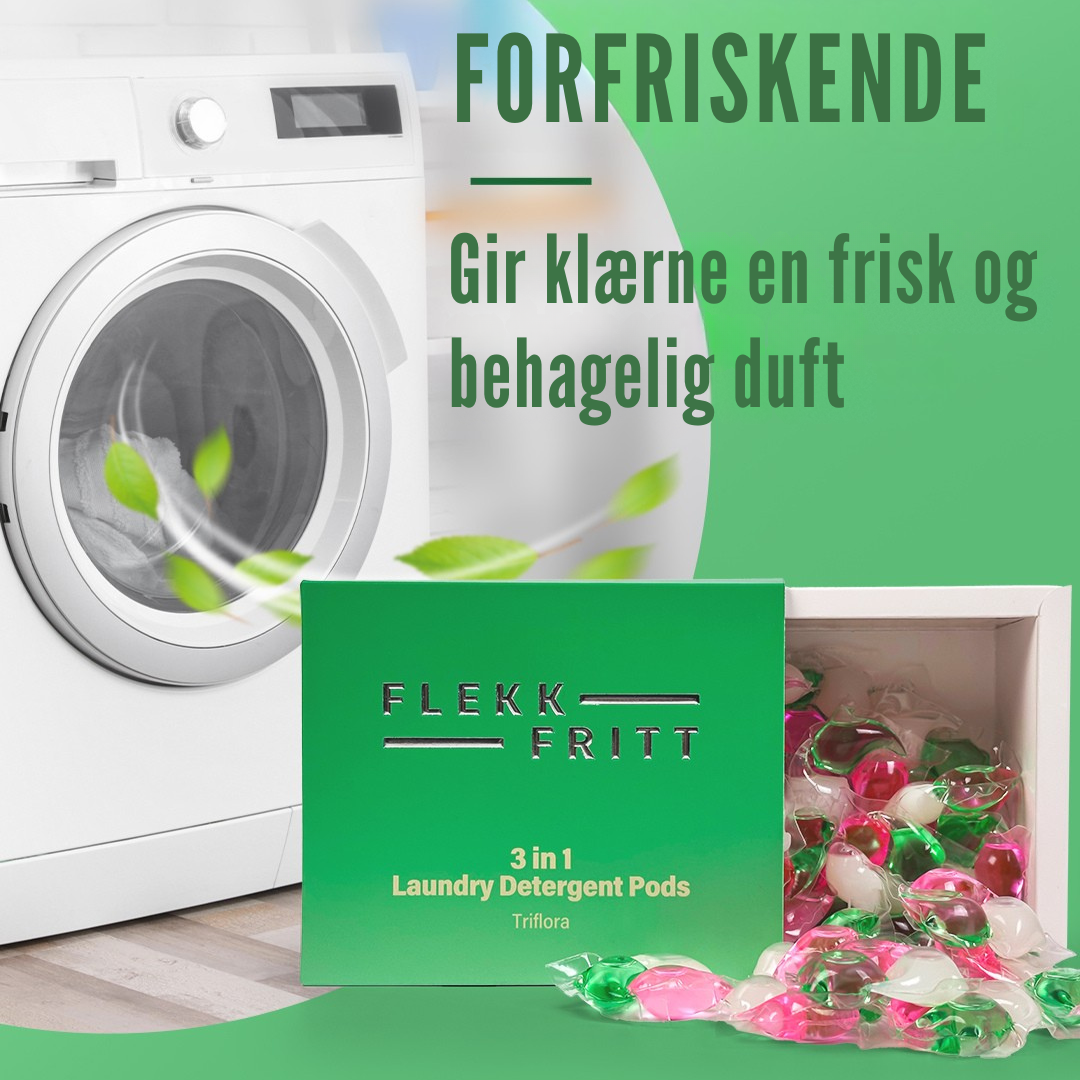 Flekkfritt 3 i 1 Vaskemiddel Pods Triflora 40 stk