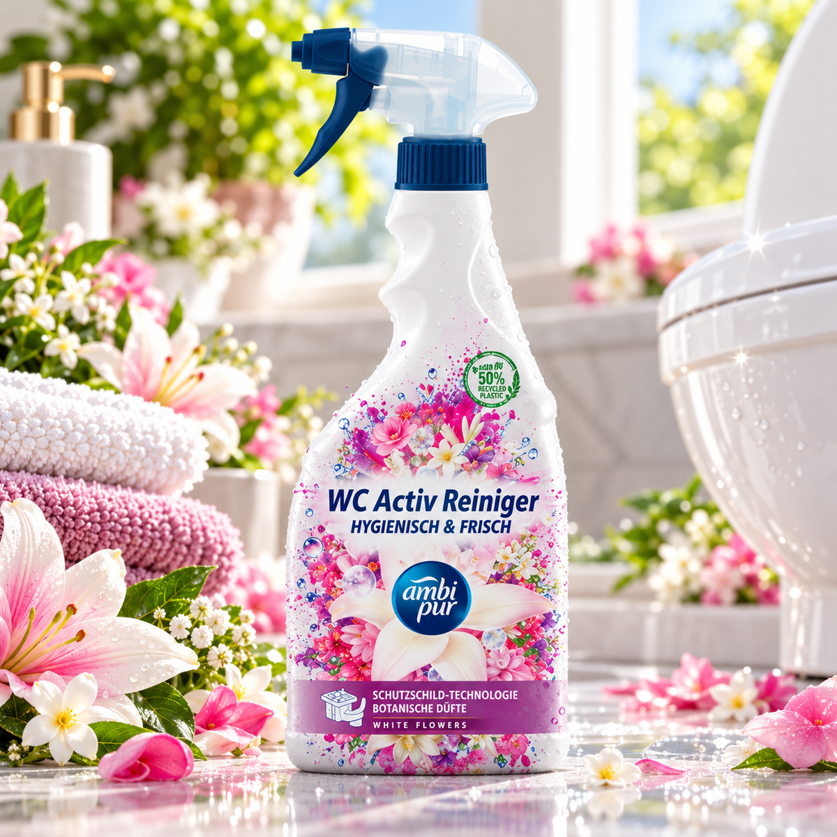 Ambi Pur WC Active Clean White Flowers 750ml