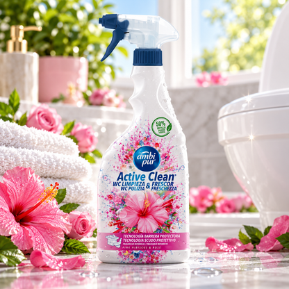 Ambi Pur WC Active Clean Pink Hibiscus & Rose 750ml