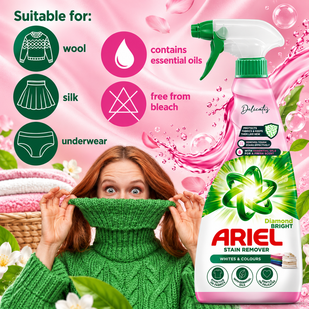 Ariel Delicates Stain Remover Flekkfjernerspray 750ml