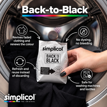 Simplicol Back to Black Tekstilfarge Svart 400g