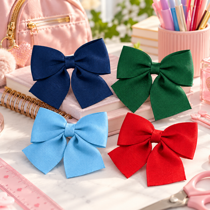 School Hair Accessories Hårsløyfe Med Klips Div.Farger