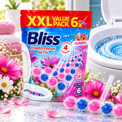 Bliss Power Fresh Aktiv WC Block Flowers 6 x 50g