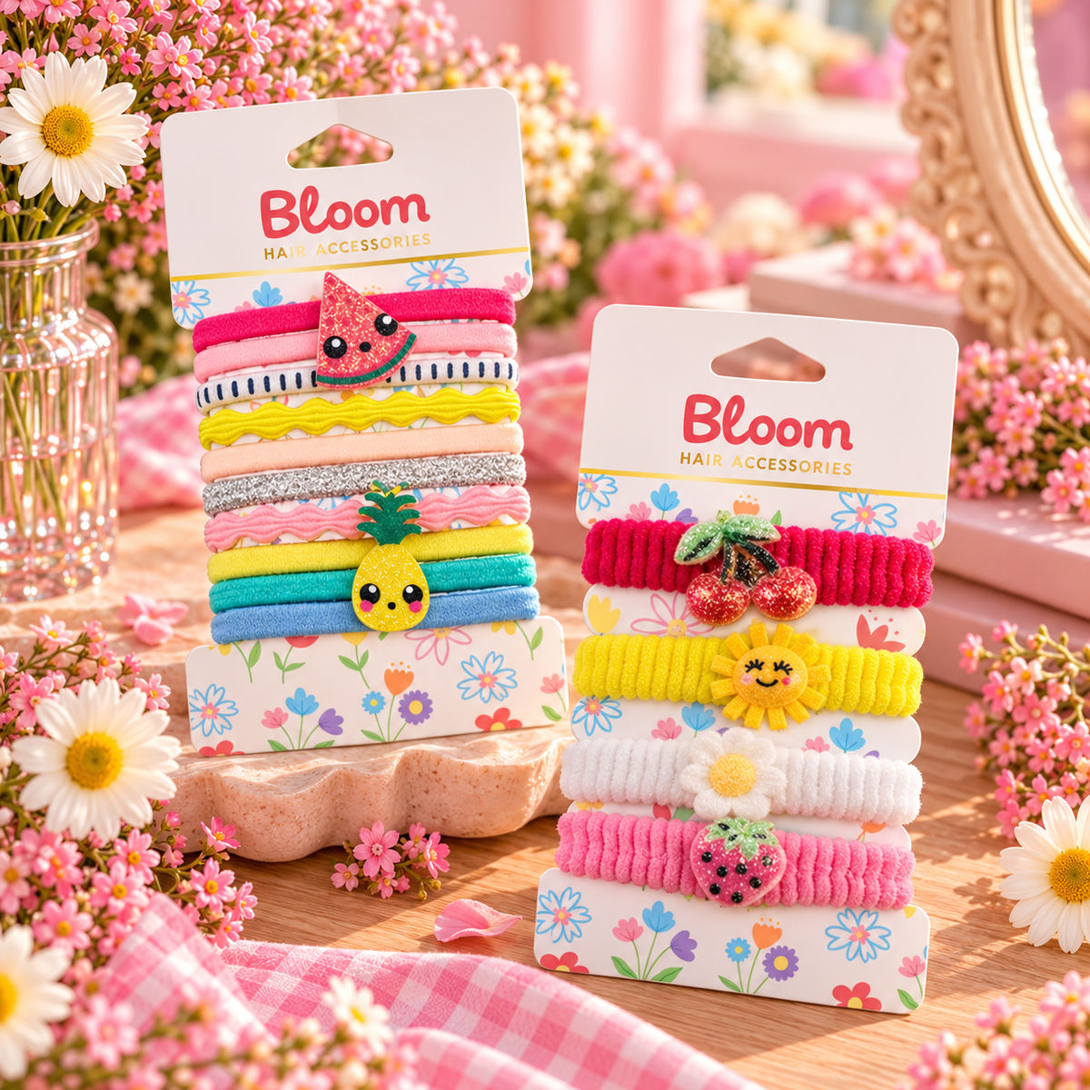 Bloom Hair Accessories Hårstrikke Sett Div.Typer