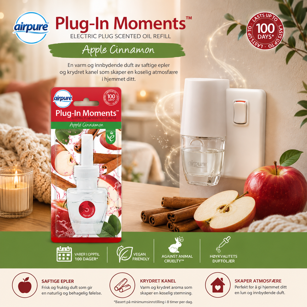 Airpure Plug In Moments Refill Apple Cinnamon 20ml