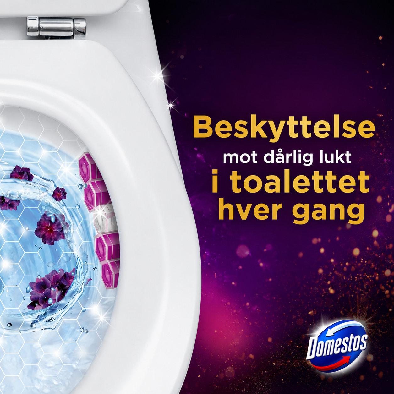 Domestos Power 5 Toilet Rim Block Aroma Lux Hibiscus 2x50g