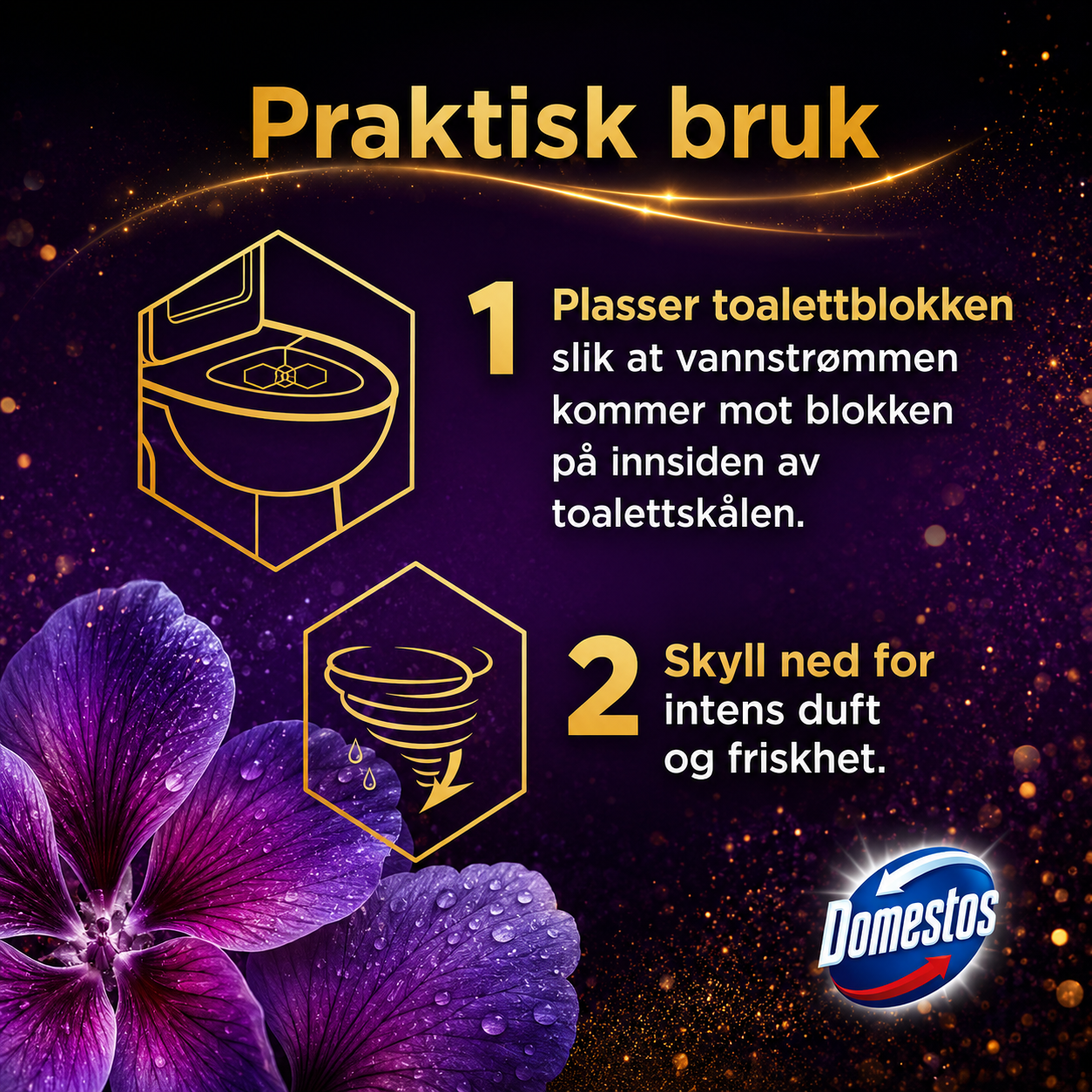 Domestos Power 5 Toilet Rim Block Aroma Lux Hibiscus 2x50g