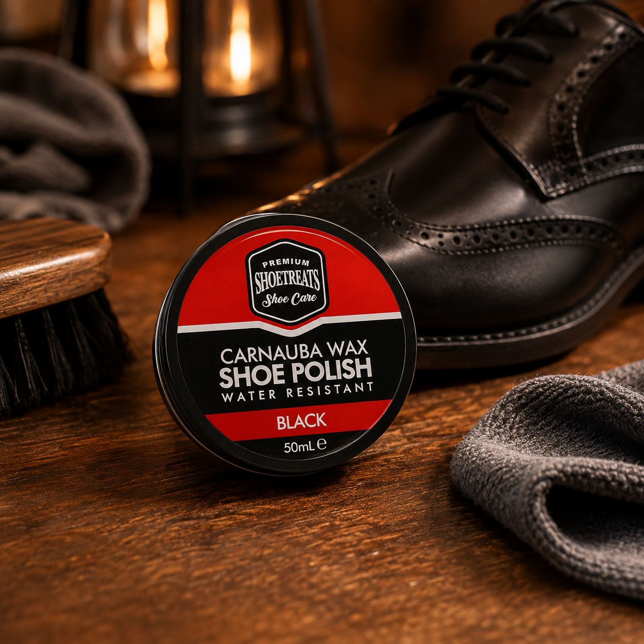 Premium Shoetreats Shoe Care Black Shoe Polish 50ml