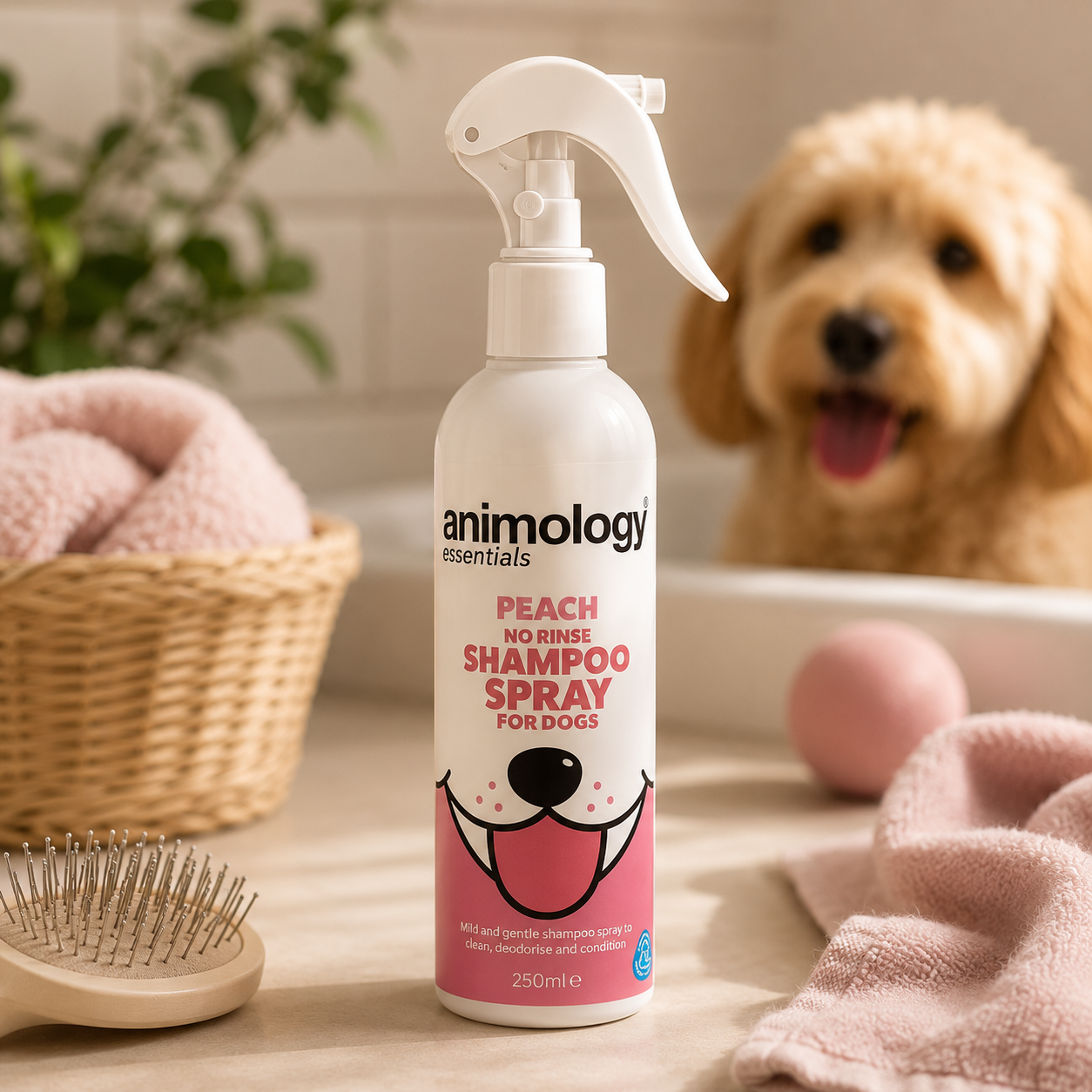 Animology Essentials Peach No Rinse Shampoo Spray 250ml