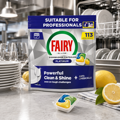 Fairy Platinum Professional Dishwasher Capsules Lemon 113pk