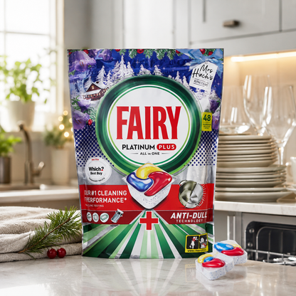 Fairy Platinum Plus All in One Dishwasher Capsules Mrs. Hinch's Alpine Escape 48w