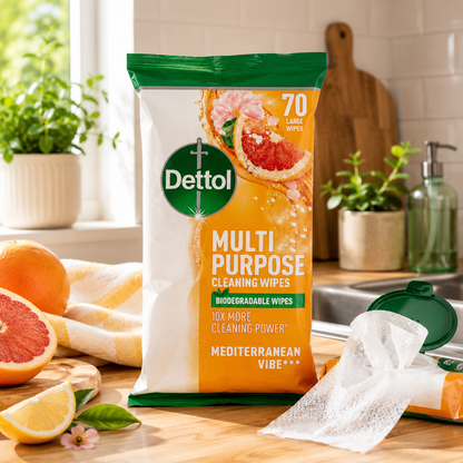 Dettol Multipurpose Wipes Mediterranean Vibe 70pk