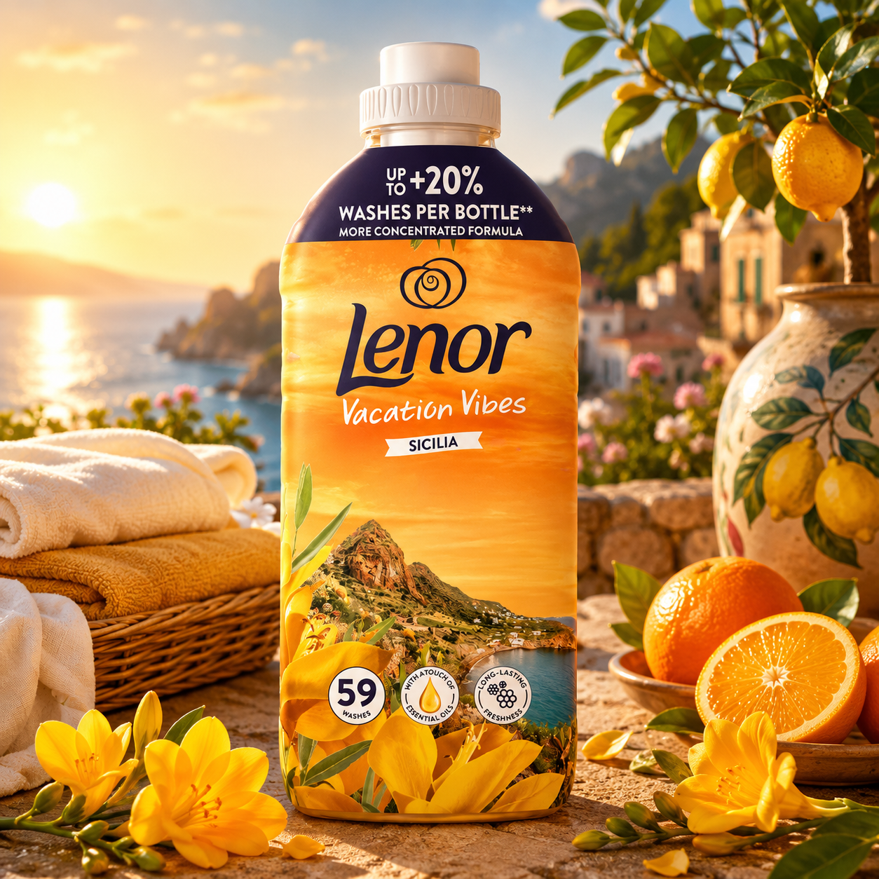 Lenor Fabric Softener Vacation Vibes Sicilia 59w 1,24L