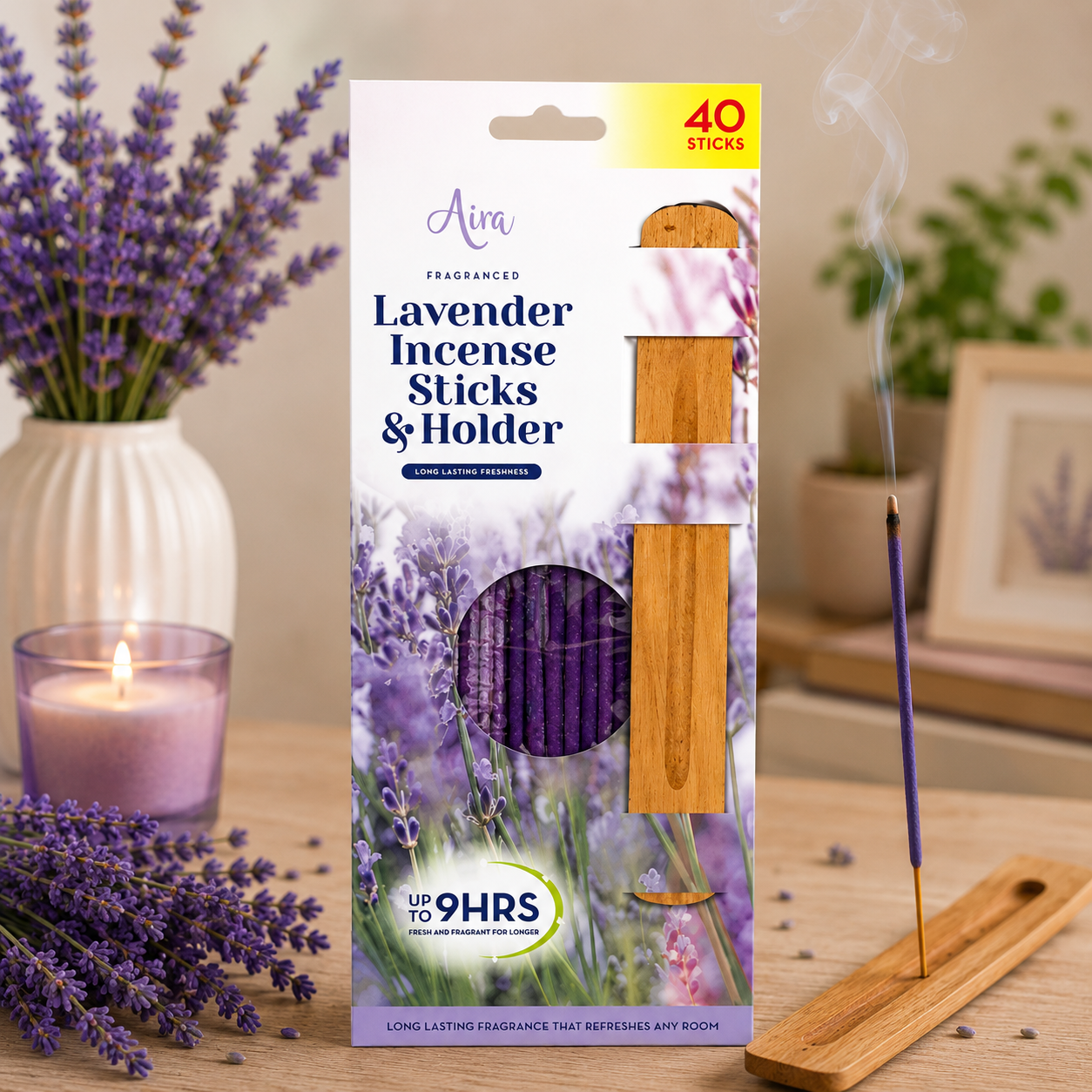 Aira Incense Sticks & Holder 40pk Div.Typer