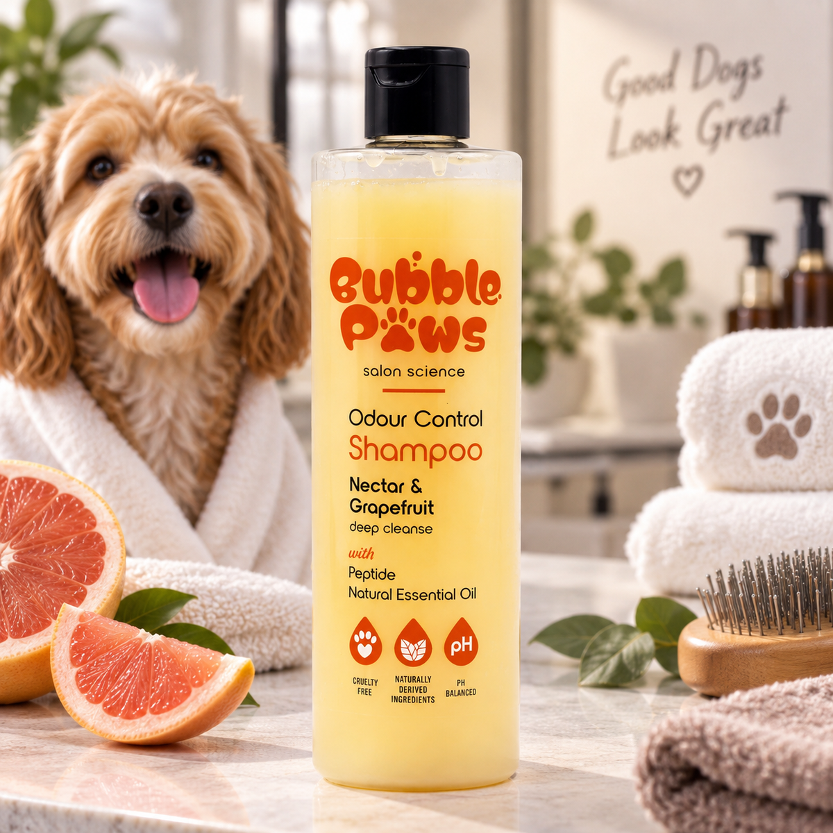Bubble Paws Odour Control Shampoo Nectar & Grapefruit 415ml