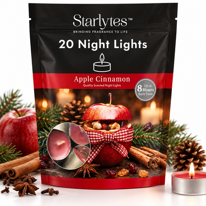 Starlytes Fragranced Tealights Apple Cinnamon 8hr 20pk