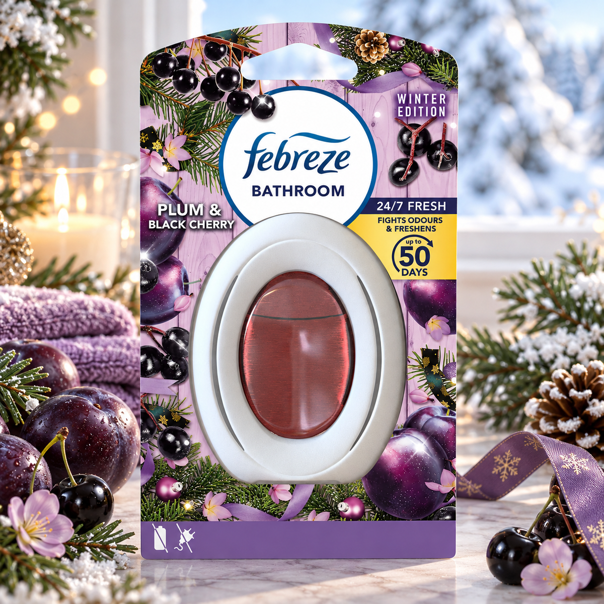 Febreze Bathroom Air Freshener Plum & Black Cherry 7,5ml