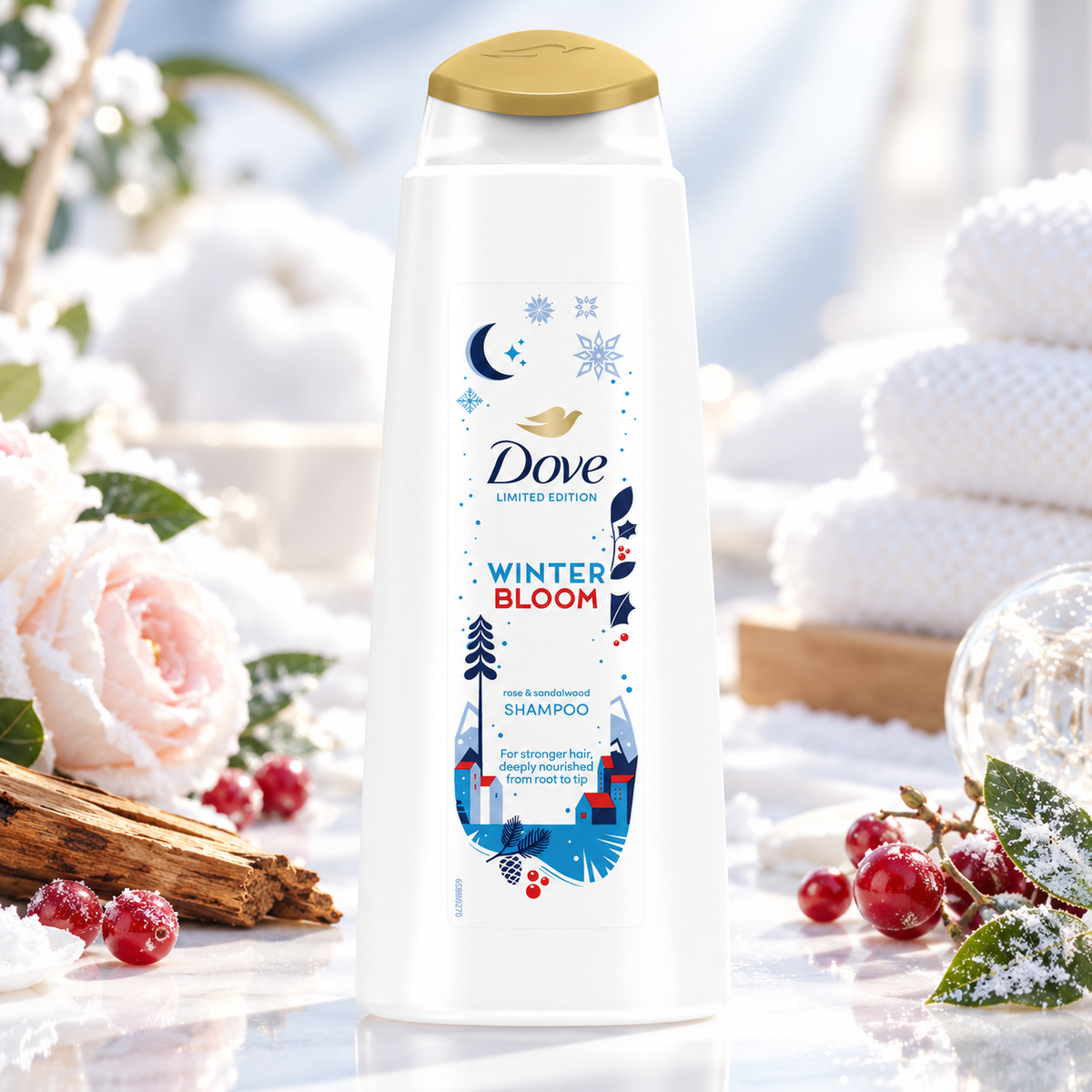 Dove Winter Bloom Rose & Sandalwood Shampoo 400ml