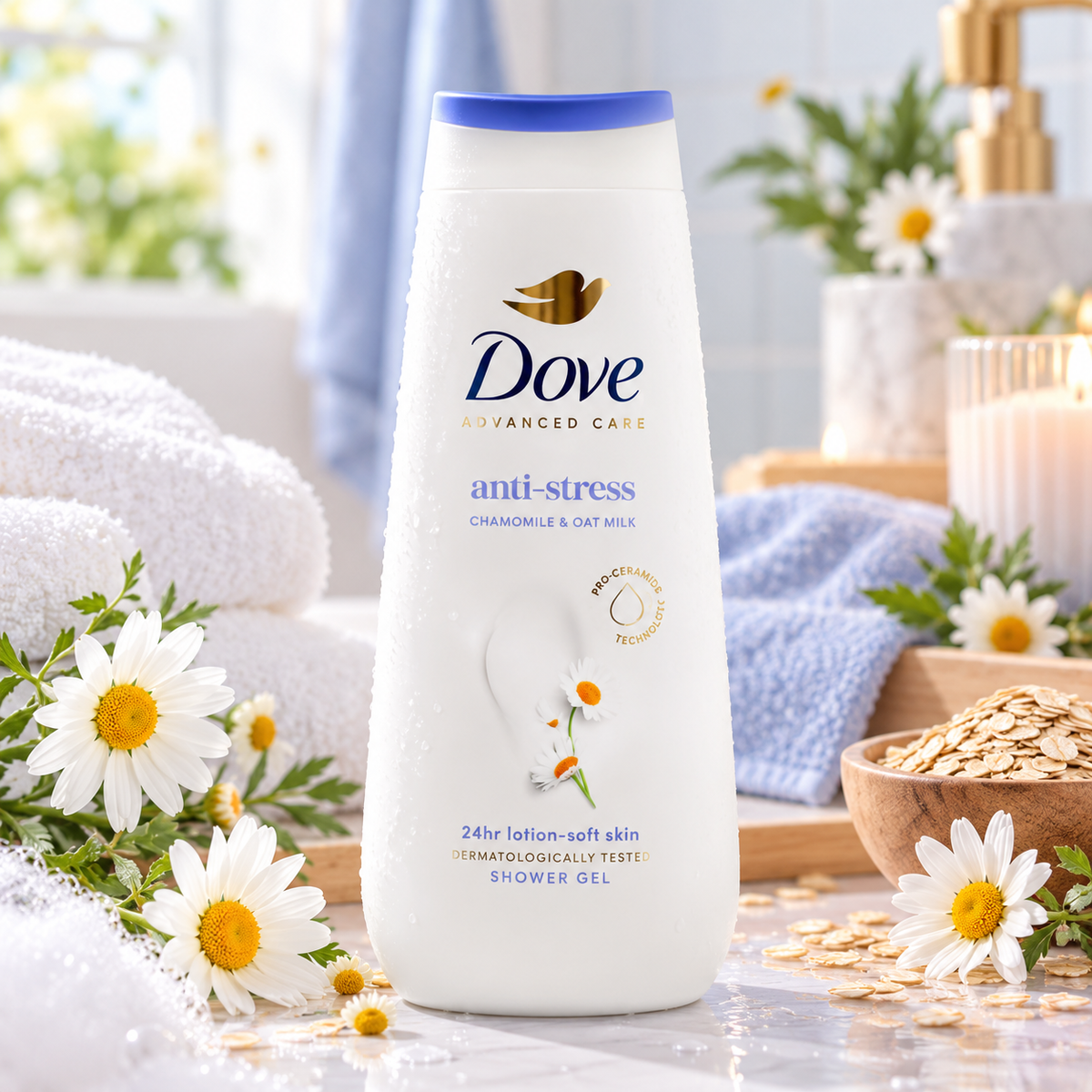 Dove Anti-Stress Chamomile Oat Milk Shower Gel 600ml