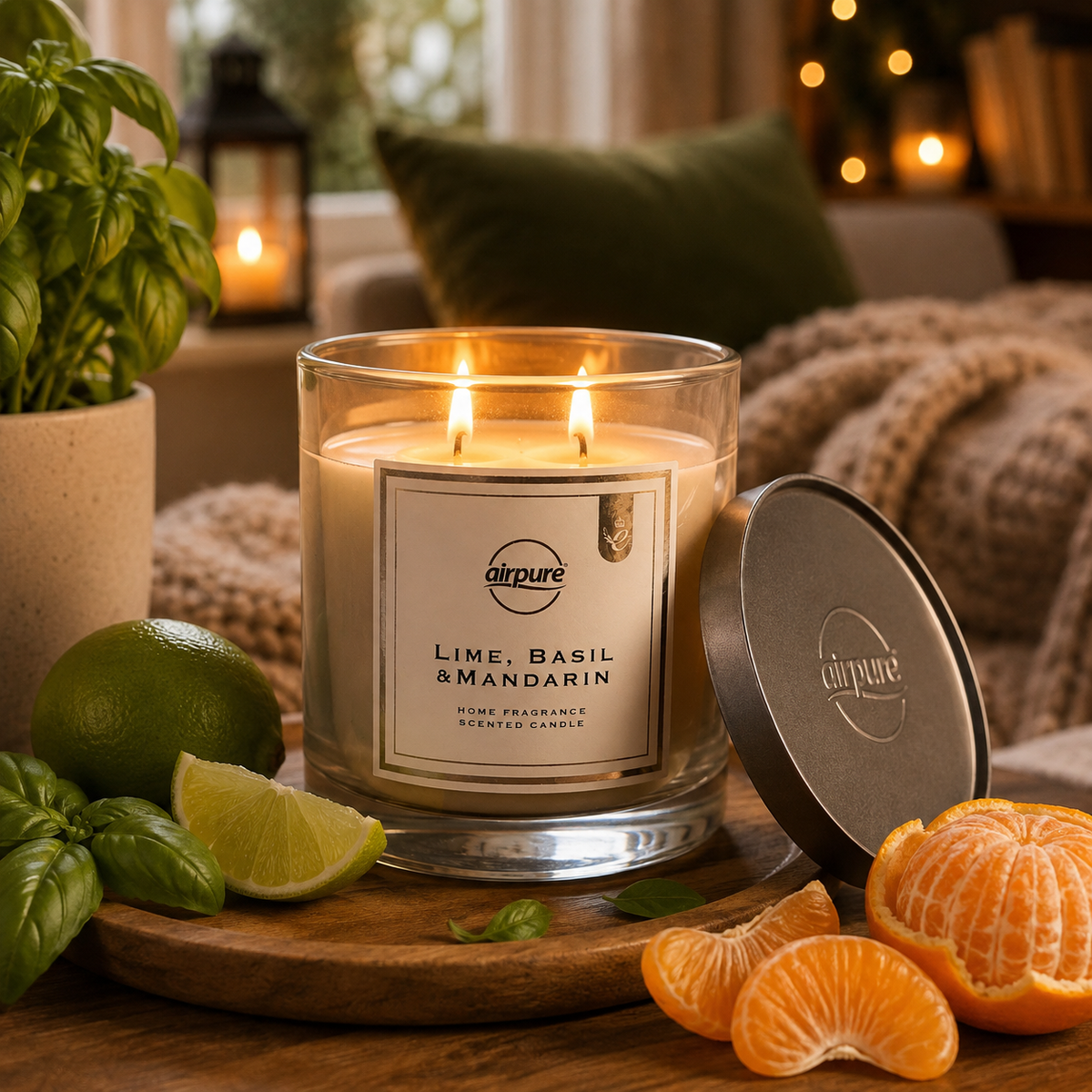 Airpure Signature Collection Candle Lime, Basil & Mandarin 312g