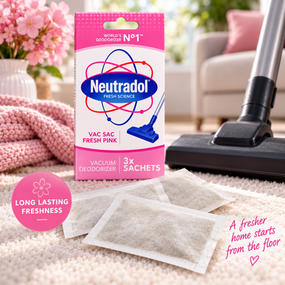 Neutradol Vac Sac Fresh Pink Vacuum Deodorizer 3pk