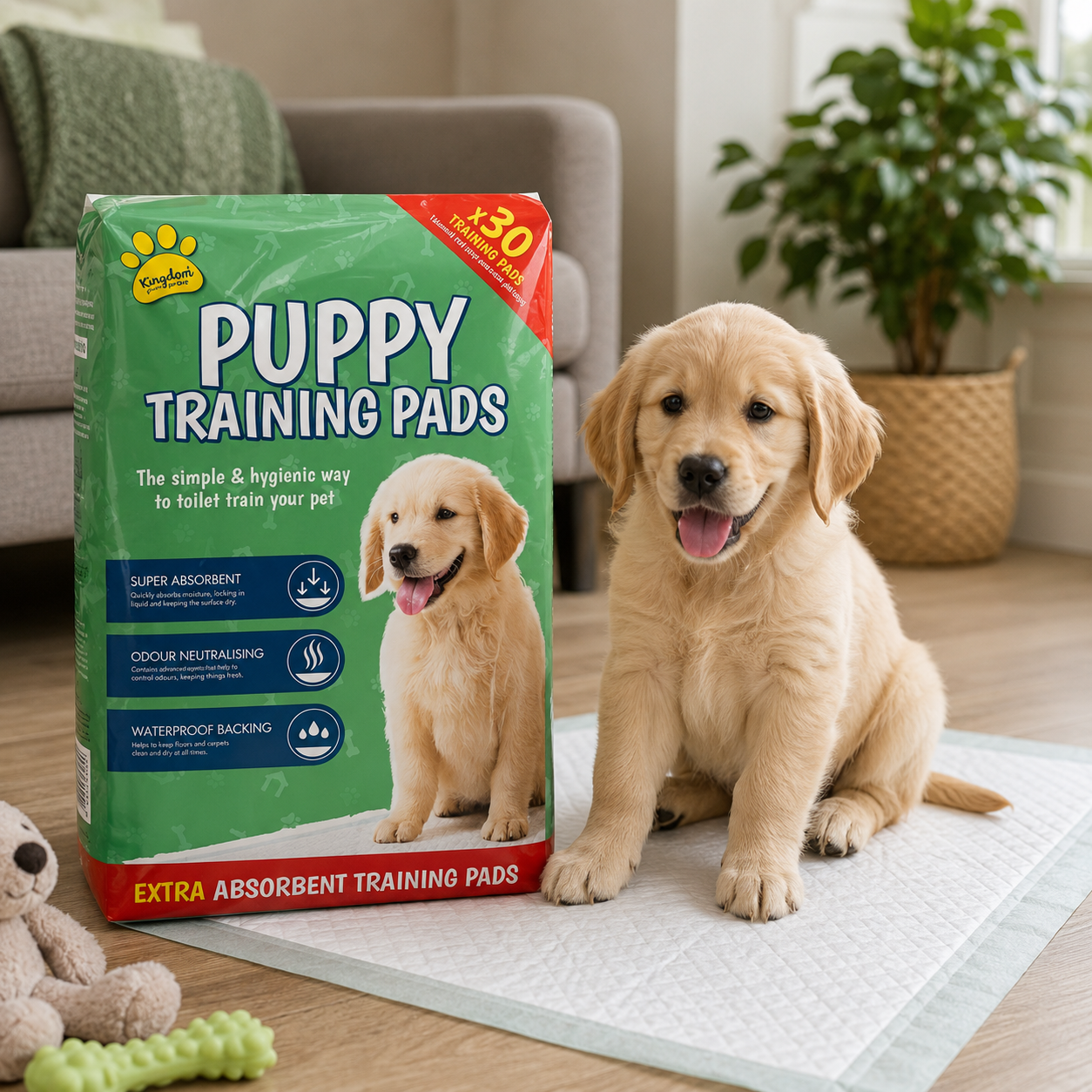Kingdom Puppy Training Pads 60x60cm 30pk