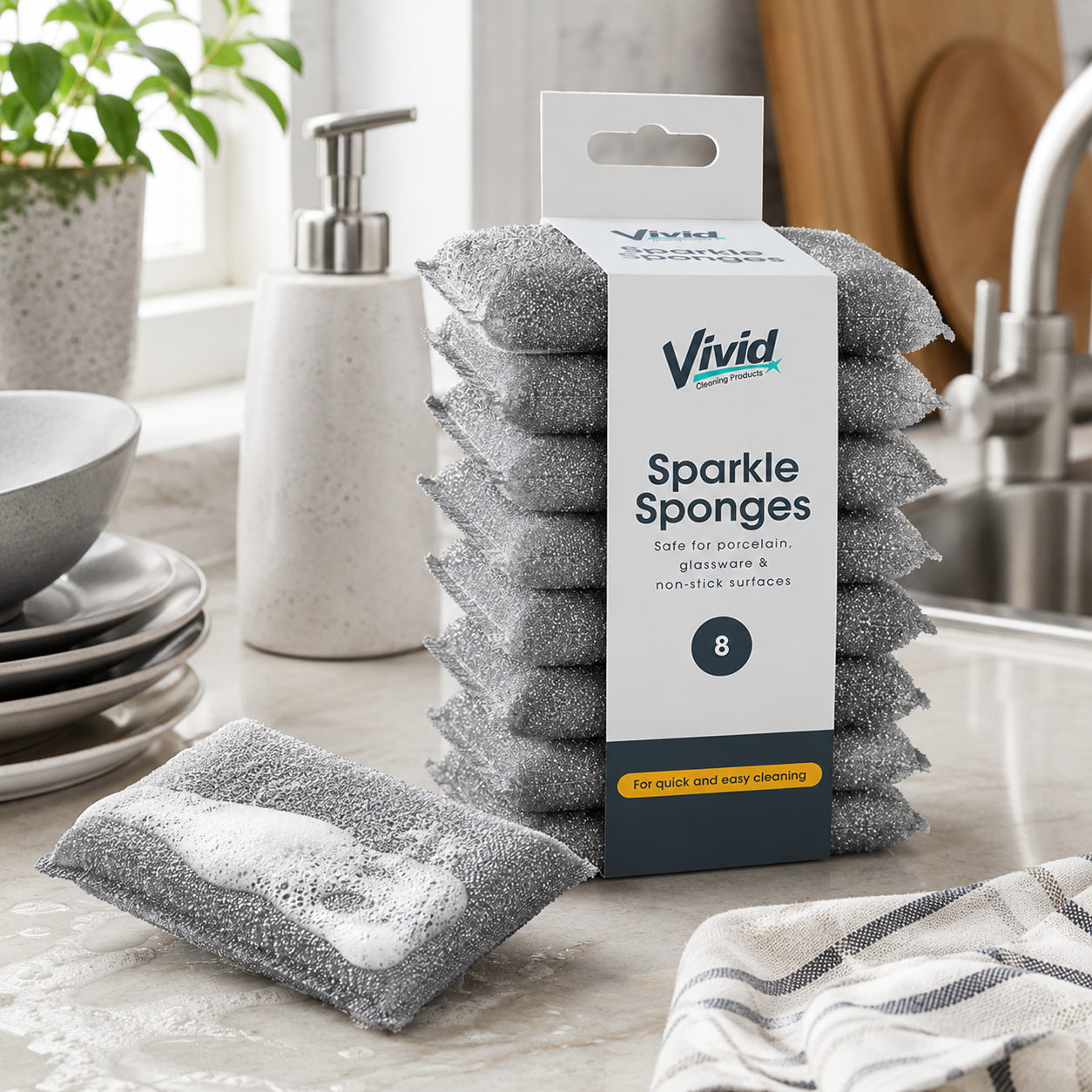 Vivid Sparkle Sponges 8pk