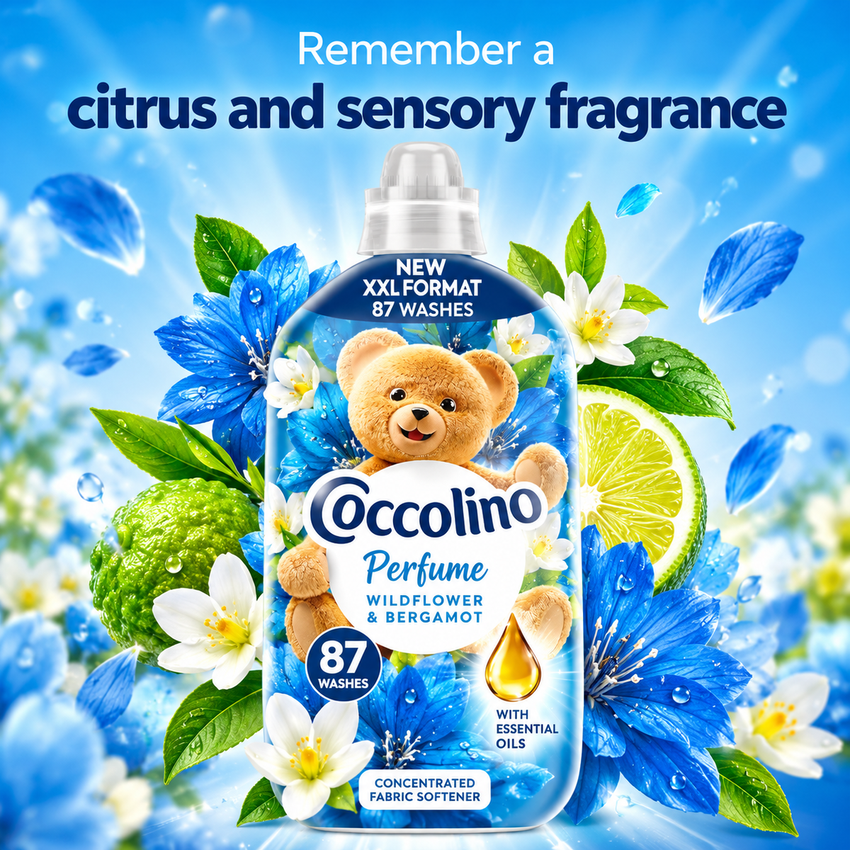 Coccolino Perfume Fabric Softener Campanula Selvatica & Bergamotto 87w