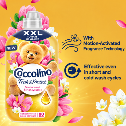 Coccolino Fresh & Protect Fabric Softener Sandalo & Caprifoglio 80w