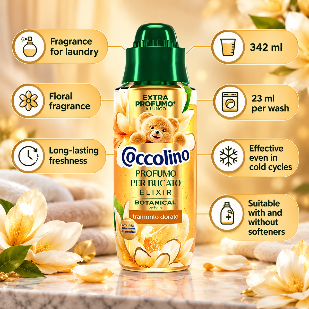 Coccolino Elixir Botanical Tramonto Dorato Duftparfyme til Klesvask 342ml
