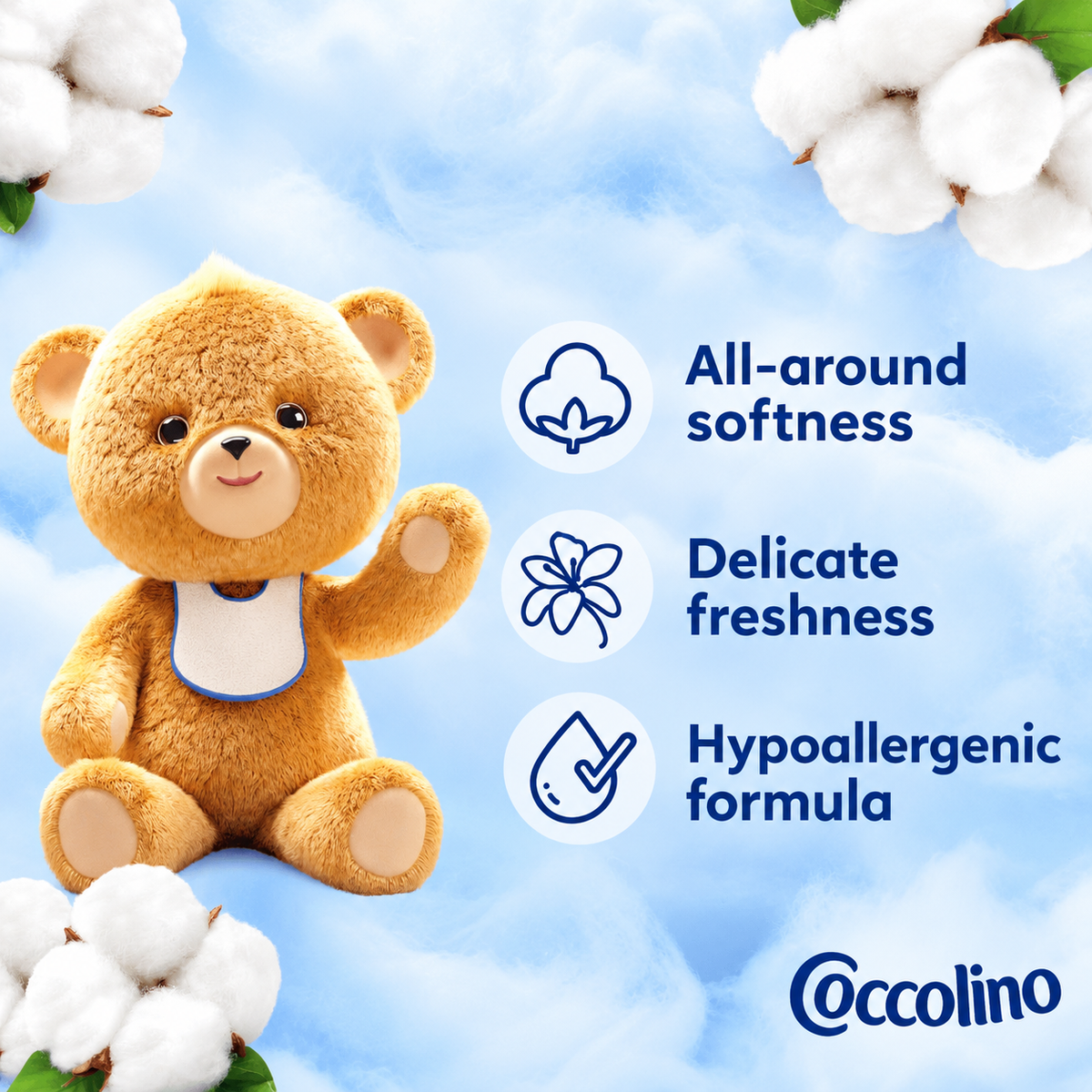 Coccolino Fabric Softener Delicato & Soffice 3L - 50w