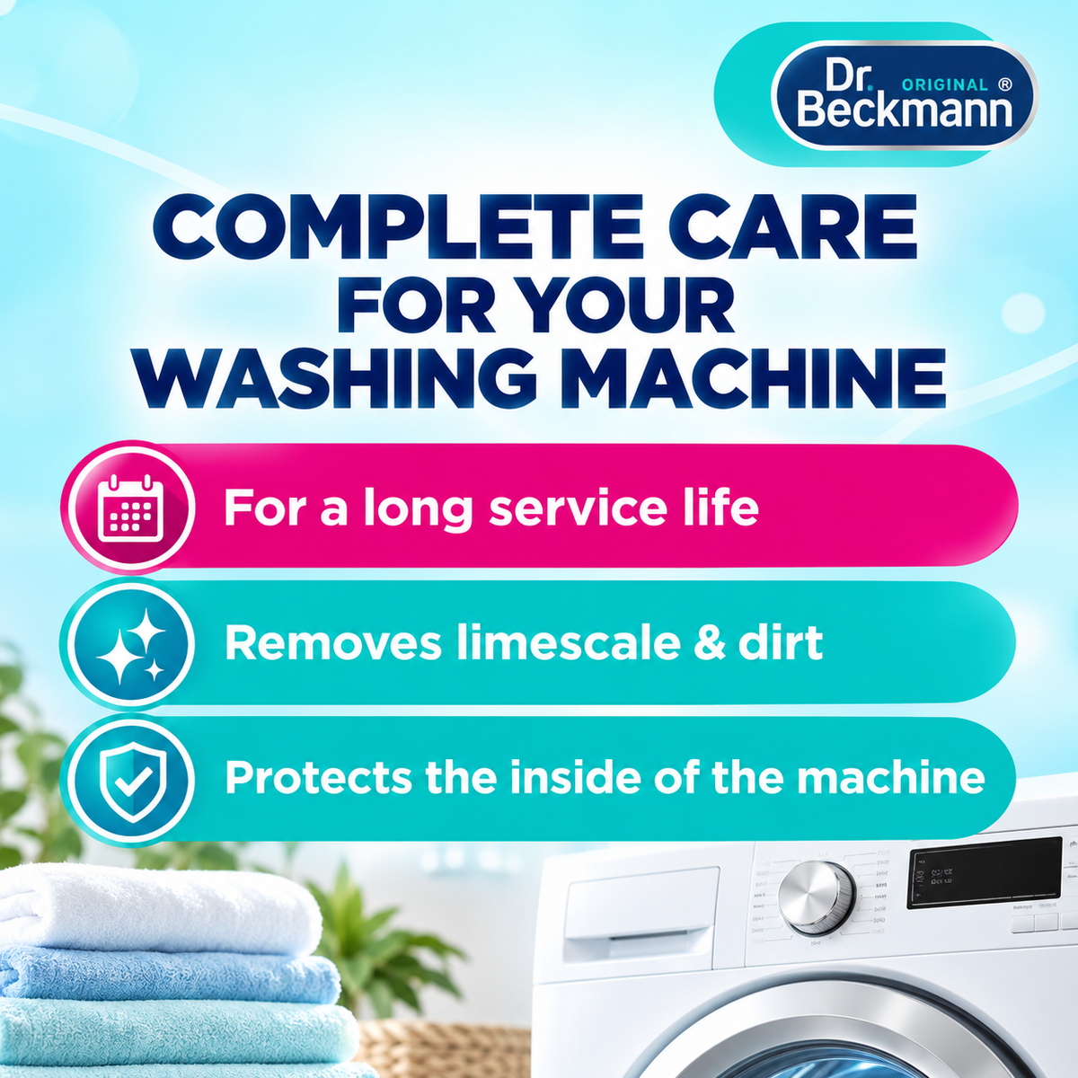 Dr. Beckmann All-in-One Vaskemaskinrens Ocean Breeze 250ml