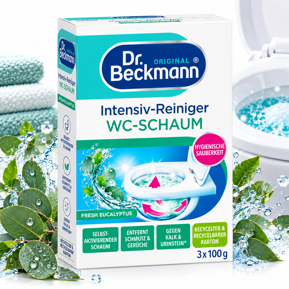 Dr. Beckmann WC-Skum Fresh Eucalyptus 3 x 100g
