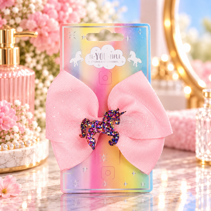 BE-YOU-TIFUL Rainbow Hårsløyfe med Klips og Enhjørning