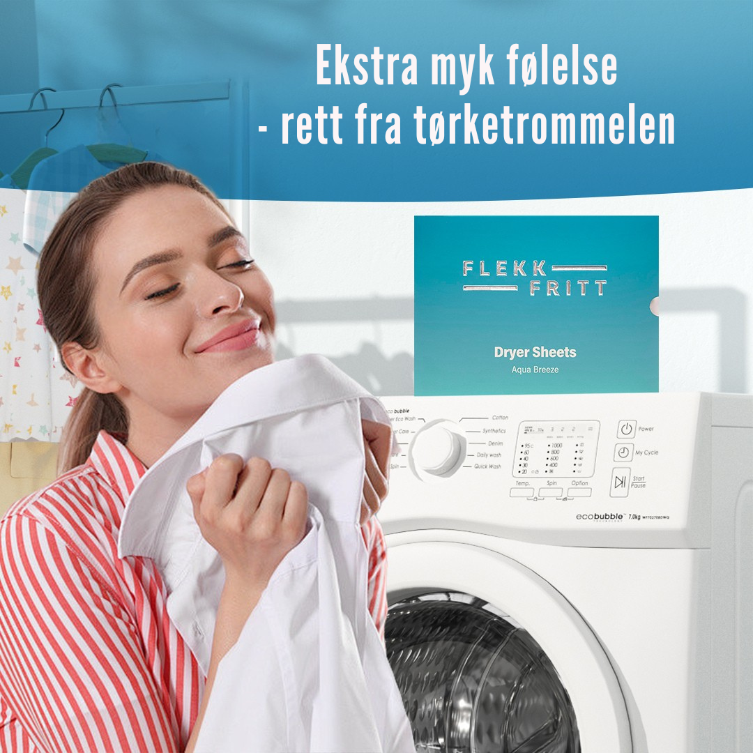 Flekkfritt Tørketrommelark Aqua Breeze 40 stk