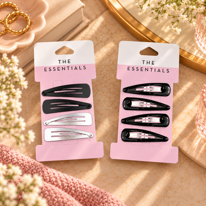 The Essentials Klikkspenner 4pk Div.Typer