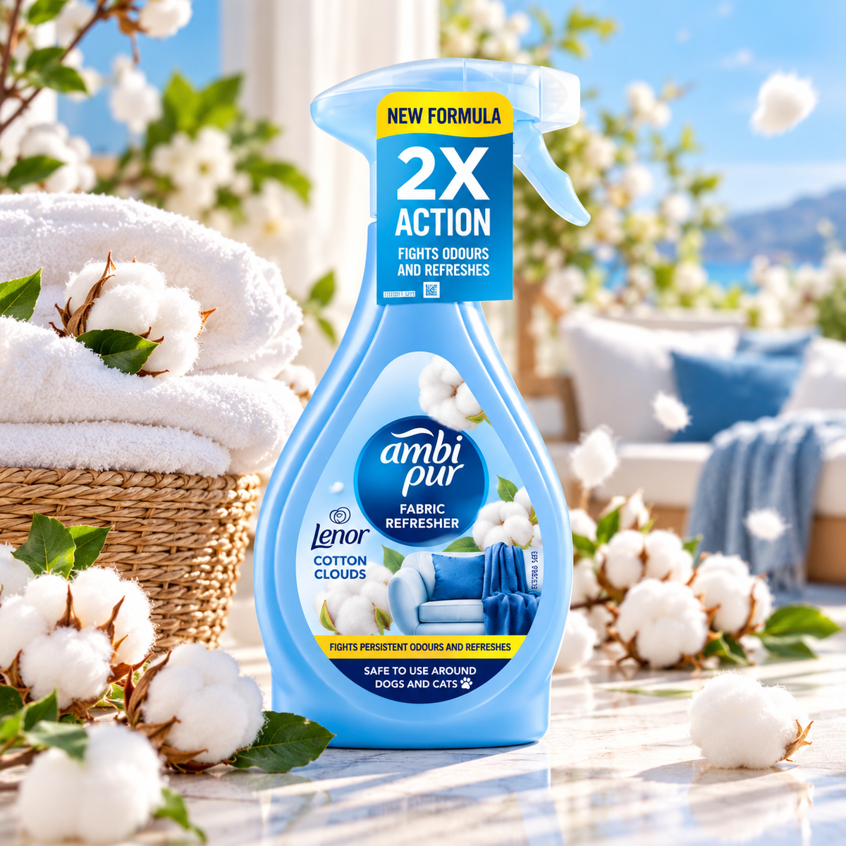 Ambi Pur Cotton Clouds Tekstiloppfrisker Spray 385ml